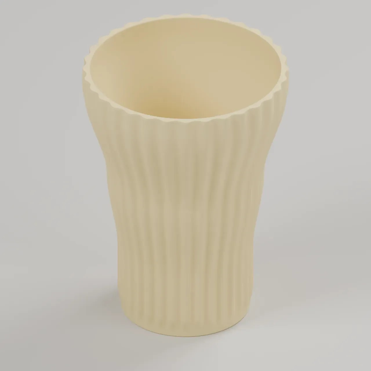 VELORA CALA Vase in Mandelgelb, Produktvisualisierung