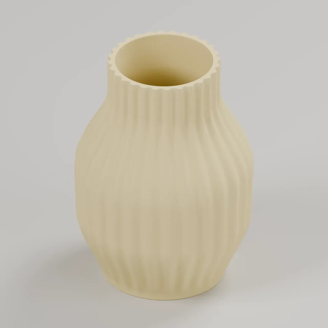 VELORA DUNA Vase in Mandelgelb, Produktvisualisierung