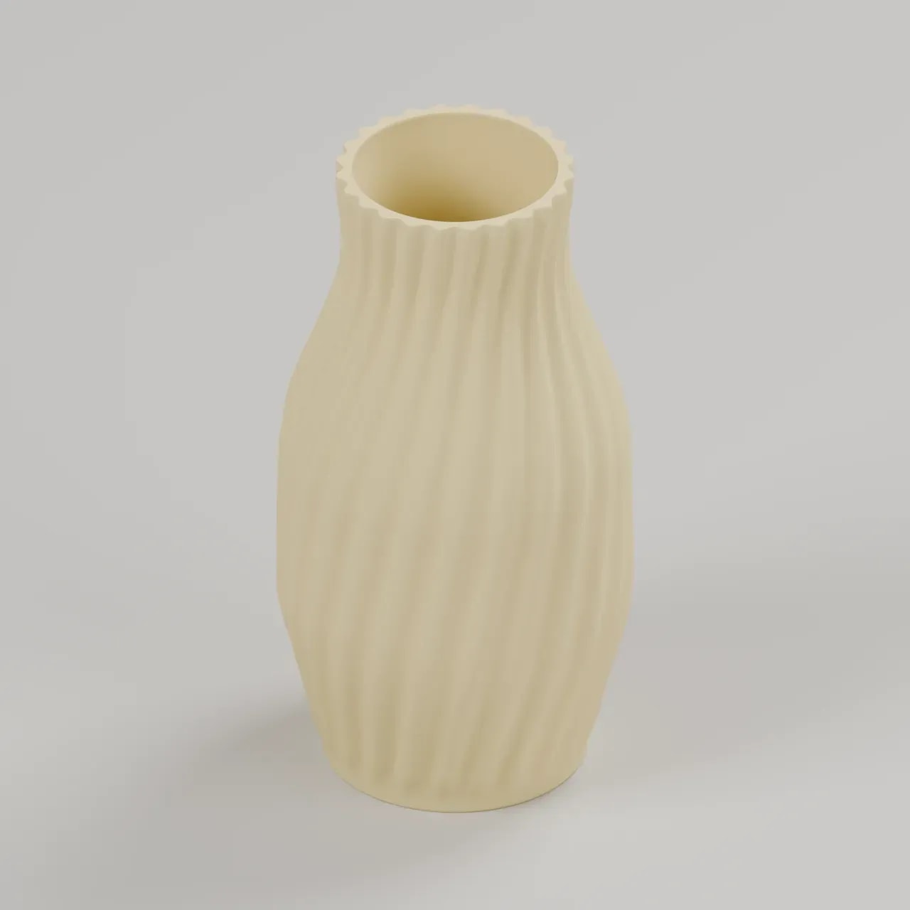 VELORA RIVA Vase in Mandelgelb, Produktvisualisierung